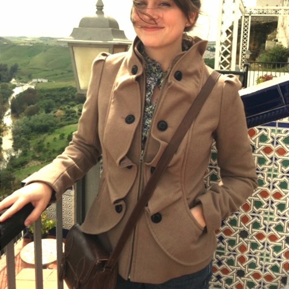 Anthropologie - Cream Confection Pea Coat by Idra